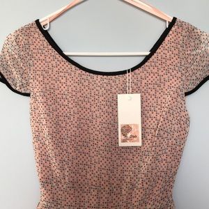 Modcloth Pink Polka Dot Dress
